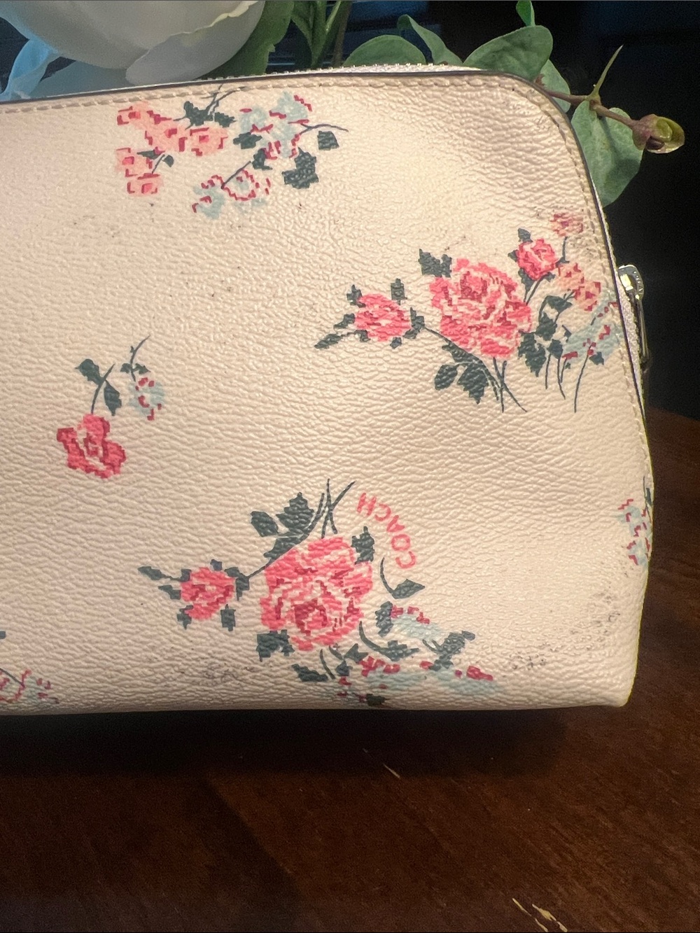 Coach Floral Leather Zip Pouch - Picture 7 of 17